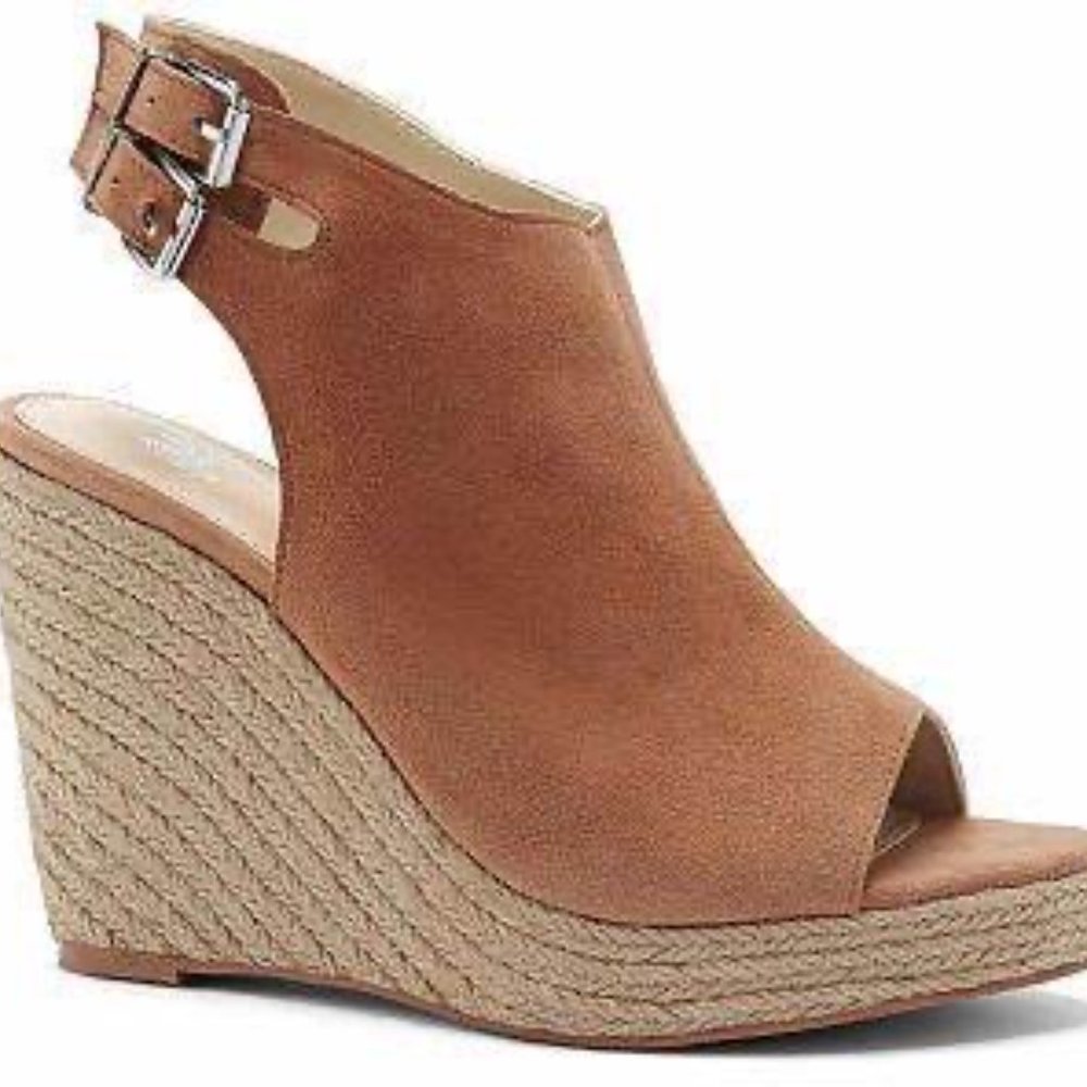 Victoria's Secret Suede Espadrille Wedges Dulce De Leche Size 10